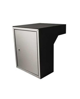 Post inbouwkast type Stoer! zwart (RAL9011)/RVS 35 tot 50 cm